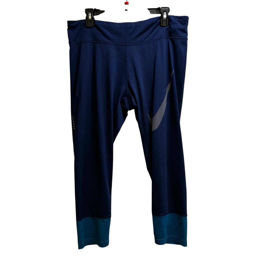 Nike Dri-FIT Leggings Womens 1X Blue Crop Colorblock Athletic Yoga 851638-429